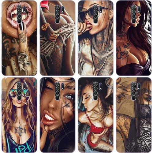 Sexy Sleeve Tattoo Girl Silicone Case for Xiaomi Redmi Note 9 Pro Max 9S 8T 8 8A 9 9A T 9C K30 Ultra K30i 10X Pro 5G Soft Cover