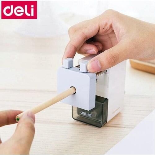 Deli 0749 hand cranked pencil sharpener Student Child pencil sharpner 6.5-8mm OD. pencil sharpener 3 colors