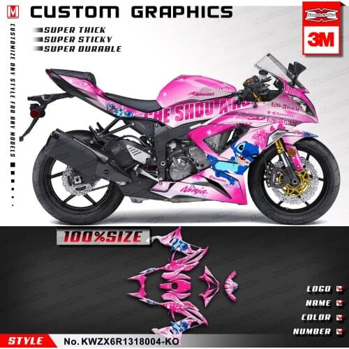 KUNGFU GRAPHICS Custom Vinyl Decals Sport Bike Stickers for Ninja ZX-6R 636 2013 2014 2015 2016 2017 2018