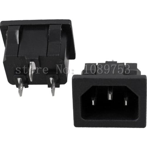 AC250V 10A 3Pin Panel Mounted IEC320 C14 Inlet Plug Power Socket