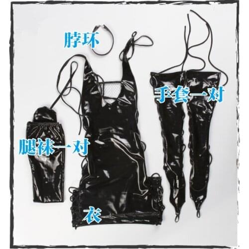 Cos Upper Ninja Cosplay Costume Leather Clothing Set Lacquer Coat Latexsuit B One Punch Man Set cos fgo sabe Ruler Blouses Women