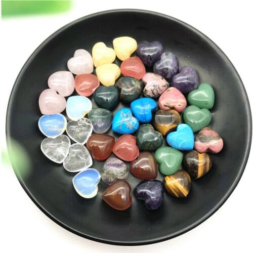 1PC Natural Amethyst Topaz Opal Stone Mini Polished Heart Shaped Crystal Stones Jewelry Making Natural Stones and Minerals