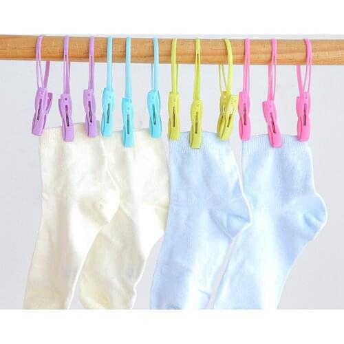 12pcs Multicolor Plastic Clothes Laundry Pegs Wind Proof Multifunctional Towel Clips Random Color