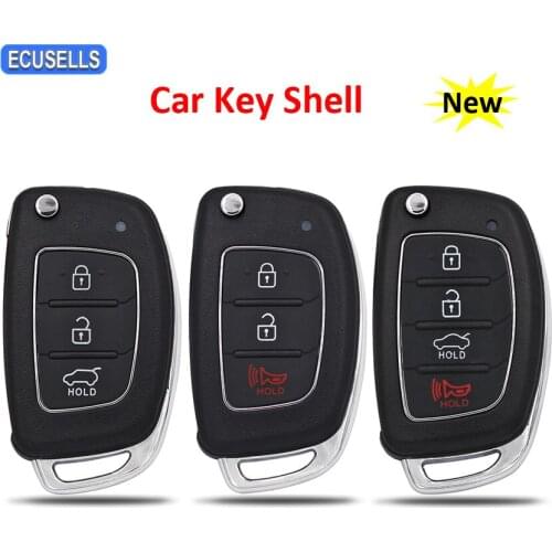 2+1/3/4 Button Folding Flip Remote Key Shell Case Smart Car Key Housing Fob For Hyundai i10 i20 i30 i35 i40 Genesis Uncut Blade