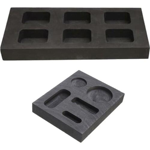2x High Purity Graphite Ingot Mold Melting Casting Mould for Gold Silver Metal