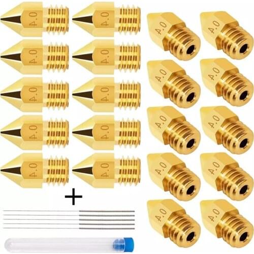 5PCS Stainless Steel Nozzle Cleaning Needles for Makerbot Creality CR-10 20PCS 0.4mm 3D Printer Nozzles Extruder Nozzles for MK8