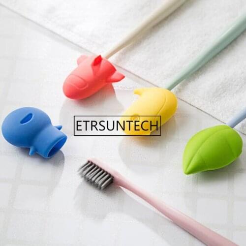 500pcs Sillicone Cartoon Shape Portable Travel Toothbrush Head Cover Case Protective Cap Health Dustproof Toothbrushes Protector