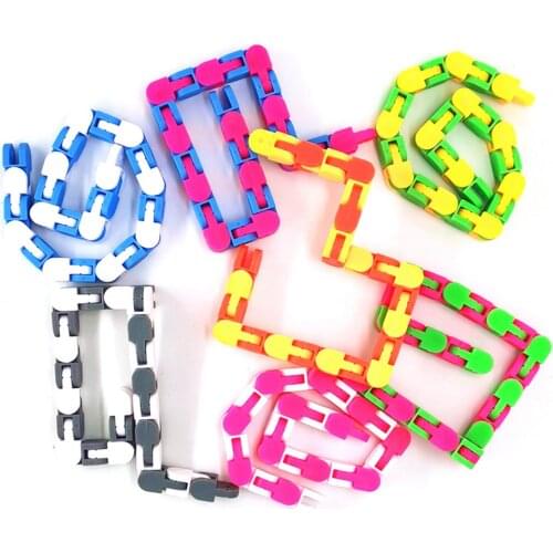 8pcs Wacky Tracks Snap And Click Fidget Toys New Luminous Stress Relief Rotate And Shape Sensory Fidget Toy 24bit Wacky Tracks