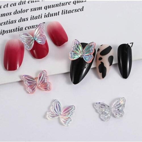 8Pcs Butterfly Wings 3D Nail Art Decoration Wave Strip Symphony Nail Art DIY Design Beauty Holographic Manicure Set For Nails