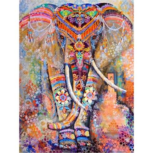 MYTIAN Diamant Painting Animals 5D DIY Diamond Painting Full Drill "Color elephant" Embroidery Cross Stitch gift Home Decor Gift