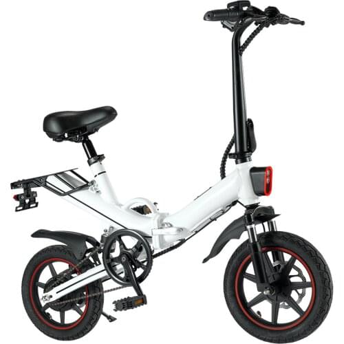 White Lithium Battery Power 14 Inch One Seat Small Folding Electric Bicycle