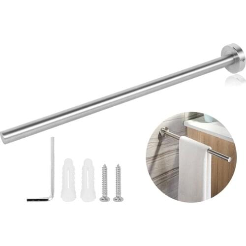 Towel Holder Stainless Steel Towel Hanger Water-Proof Moisture-Proof Single Arm Towel Rack Wall Mounted Paper Roll Holder WF