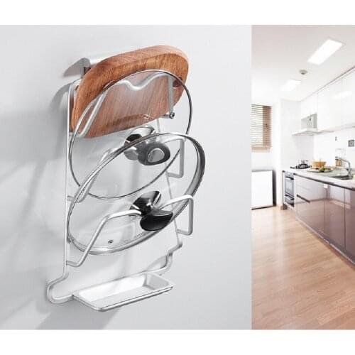 Household use of pan cover shelf vegetable board shelf wall-mounted kitchen receipts panels shelves and hangers