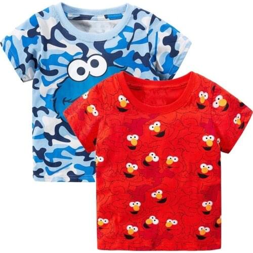 Juming Meters 2pcs Sesame Street Elmo Baby Boys Tees 2018 Brand Summer Clothes Kids T-shirts Clothing Children Short Sleeve