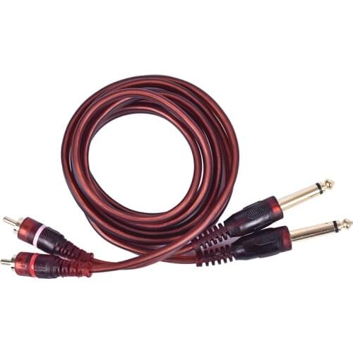 1.5M Cable, Dual RCA Male to Dual 6.35mm 1/4 inch Male Mixer Audio Cable