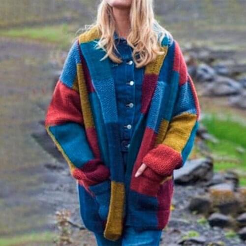 Cardigan Indie Folk Sweater 2021 Winter autumn new popular retro French loose knitted cardigan length net red sweater coat