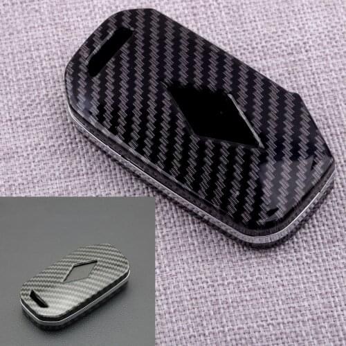 CITALL Key Fob Cover Shell Fit For Kia Forte Telluride Soul Niro Plug-in Hybrid K3 K5 Optima Seltos 2021 ABS Carbon Fiber Style