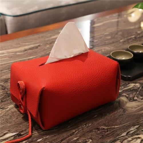 Leather bedroom living tissue boxes napkin storage box car tissue case napkin box toilet paper box kitchen napkin holder