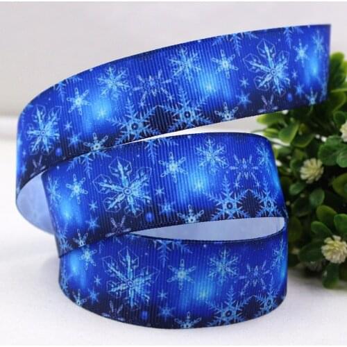 16813M50 , 25MM snowflake Series Printed grosgrain ribbon, DIY handmadeHair accessories Material wedding gift wrap