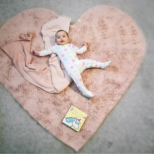 Love Heart Rug Nordic Soft Cotton Mat Rugs Baby Pet Activity Play Area Carpet Kids Bedroom Decor Baby Photography Accessories