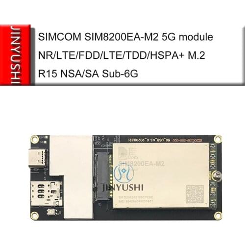 SIMCOM SIM8200EA‐M2 5G module with USB adapter NR/LTE‐FDD/LTE‐TDD/HSPA+ M.2 R15 NSA/SA Sub‐6G faster than EM20-G EC25