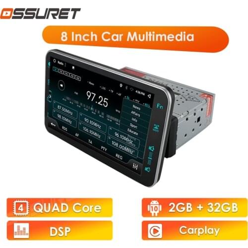 DSP 2G 32G Android 1DIN Car Stereo Universal Rotatable Screen Multimedia Player 8 INCH 4Core CAR Audio Radio Bluetooth GPS RDS