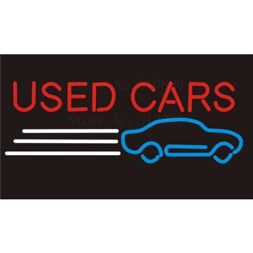 Custom NEON Sign Board Buy Used Auto Car Trade Glass Tube Beer Bar Club Display Store Shop Light Signboard Signage Signs 17*14"