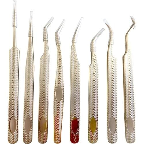 Eyelashes Tweezers for Easy fan eyelash Russian Premium Ultra Fine Tip Improve for 3D 6D Lashes Extension Tweezers Wholesale oem