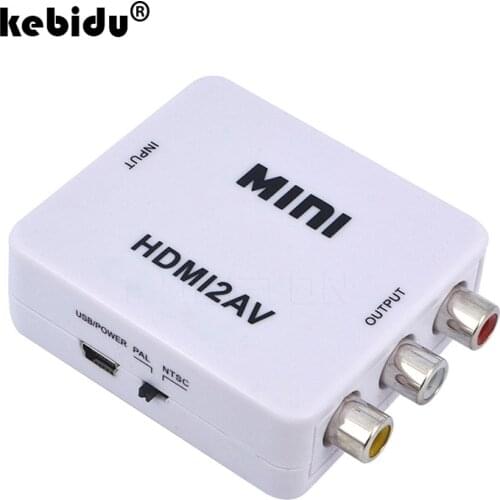 HD Video Converter Box HDMI-compatible to RCA AV/CVSB Video 1080P Support NTSC PAL Output HDMI TO AV Scaler Switch Adapter