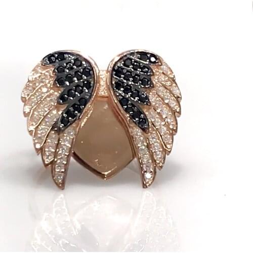 Michael Angel Wing Name Written Trend Silver Ring
