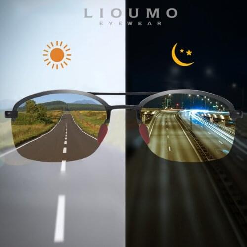 LIOUMO Brand Square Sunglasses For Men Women Polarized Driving Glasses Photochromic Goggles Chameleon UV400 lentes de sol hombre