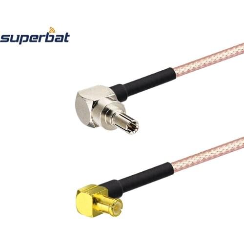 Superbat CRC9 Male Plug Right Angle to MCX Male Plug Right Angle Pigtail Cable RG316 15cm RF Coaxial Cable