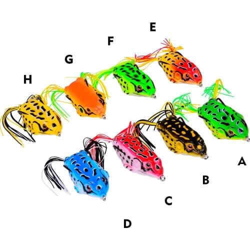 TopWater Frog Fishing Lure Soft Bait Pike Wobblers Artificial Bait Fishing Tackle Ray Frog With feather