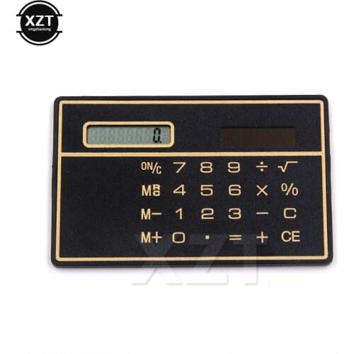 High Quality Cheap Solar Power Pocket Calculator Novelty Small Travel Compact Calculator Slim Credit Card Calculator