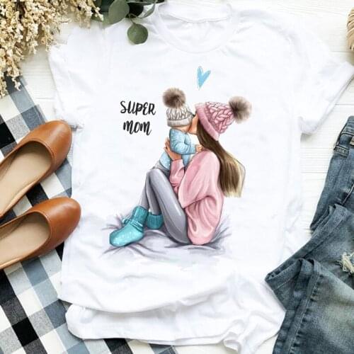 Women Shirt 90s Lovely Time Cute Cartoon Love Mama Clothes Mom Mother Ladies Graphic Printed Tee Top Tshirt Female T-shirt