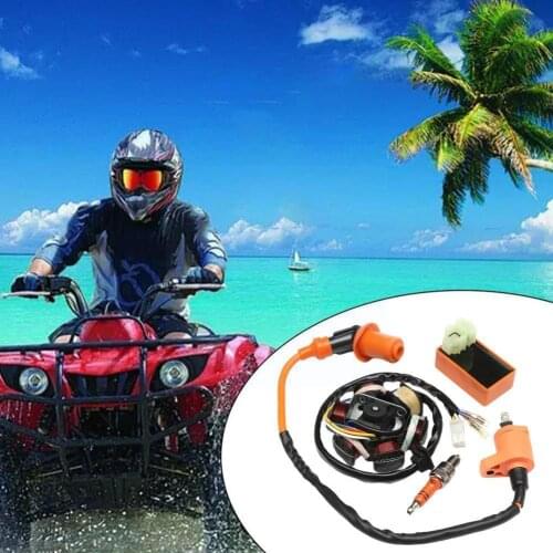 1 Set Racing Ignition Coil CDI Spark Plug Moped Magneto Scooter For GY6 Stator 50cc New 49 Y3L6