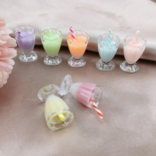 10pcs 15*25mm 3D Drink Bottle Ice Cream Milk Tea Resin Charms Pendants For DIY Decoration Earrings Key Chains Accessories F654