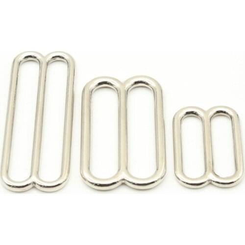 10pcs Metal Tri-Glide Adjust Buckles Clasp Bra O Ring Sliders Strap Buckle DIY Belt Hook Garment Sew Accessory