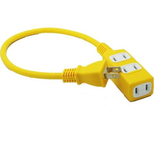 2PCS Electrical Socket Outlet One in three Japan HOME Two Flat Plug Electromobile Charger Power Strip Cable 1M Extension Cord