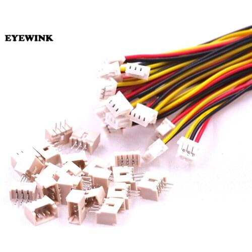 20pcs/set JST Connectors 1.25MM 3-Pin Connector with Wires Cables 100MM for Circuit Board Wholesale