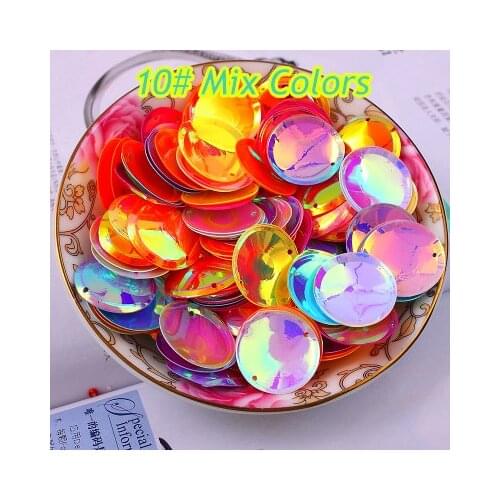 200pcs/lot Large Round Sequins 20mm PVC Cup Round With 2 Side Holes DIY Handmade Clothing Accessories Material Mix Colors