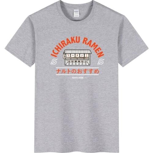 2020 Japanese Anime Funny Naruto T Shirt Fashion Naruto Uzumaki Ichiraku Ramen Print Tshirt Men Summer Cotton Hip Hop Tshirts