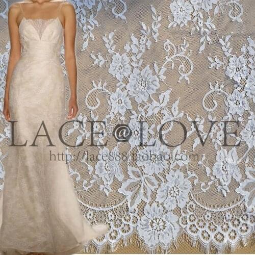 3M/Lot 12 Colors Exquisite Eyelash Lace Fabric 150CM White Black Red Navy Lace Wedding Dress Sexy Lingerie DIY Clothes Accessory