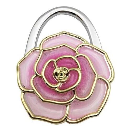 30PCS / LOT Portable Foldable Flower Shape Bag Purse Hook Hange Bag Parts & Accessories Handbag Holder Shell Bag Folding Table H