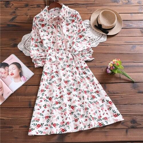 4 Colors Women Corduroy Floral Midi Dress Spring Autumn 2021 Long Sleeve Boho Retro Elegant Party Casual Korean Runway Vestidos