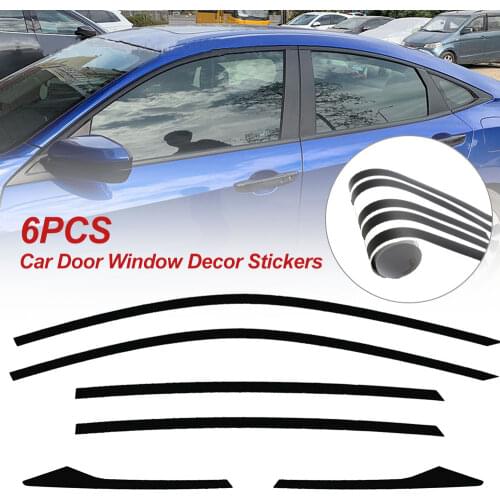 6x Chrome Delete Blackout Window Trims For Honda Accord 2018 - 2020 Glossy Black