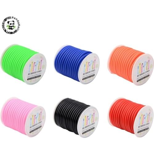 Pandahall 10m/Roll 5mm Hollow Silicone Rubber Cord Wrapped Around White Plastic Spool for Necklace Bracelet DIY Hole: 3mm