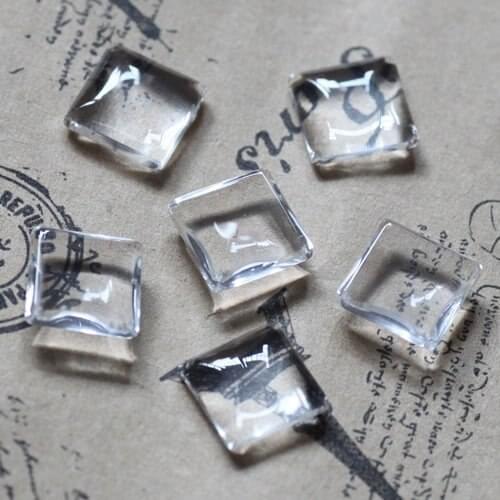 Free Shipping - 10X10mm Clear Glass Domes Square Shape Cabochon Cameo Cover Cabs for Diy Jewelry Findings Settings Wholesale