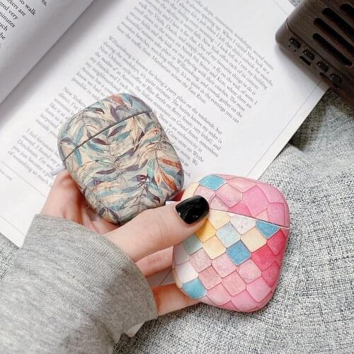 Earphone Case For Baseus W04 TWS Flower Scales Leaves Matte Earphones Cover For Baseus W04 Pro Hard PC Headset Shell with Hook