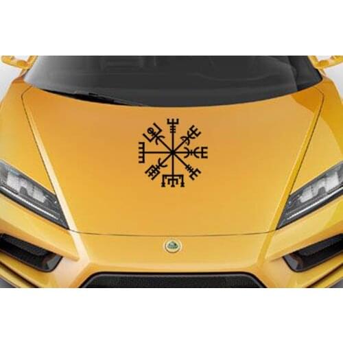 Black/Sliver Vegvisir Norse Mythology Viking Vinyl Car Sticker Car Decal Window Text Bumper Car Accessories Decor Unique S888